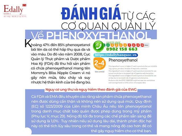 Tác hại của Phenoxyethanol trong mỹ phẩm từ các cơ quan quản lý